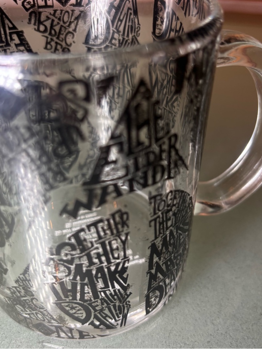 Warner Bros. Harry Potter Clear Glass Mug with Black Print